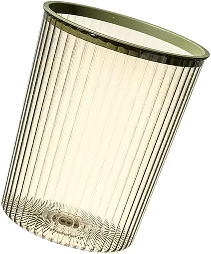 Small Trash Can Green Wastebasket Plastic Garbage Container Basket Office Trash Can Kitchens Garbage Can Bedroom Plastic Wastebasket Round Garbage Container Bin for Bathroom(M)