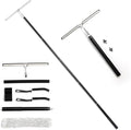 16.7“- 59.5 Long Handle Window Squeegee with Extension Pole 12.4 Wide Metal Shower Squeegee for Glass Doors 2-in-1 Squeegee for Home Window Cleaning Tile Wall Car (Silver)