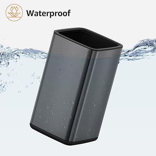Mbillion 4Gal/15L Open top Trash Can with Removable Inner Bucket Small Waste Basket Stainless Steel Metal Trash Can for Bathroom OfficeBrushed Black