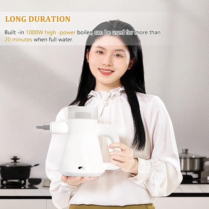 Steam Cleaner Natural Steam Cleaner Natural Multi-Surface Handheld Steam Cleaner 1000w Powerful 3.5 Bar High Temperature Pressurized Cleaner with Lock and 8 Accessories Kit for Car Home Bedroom