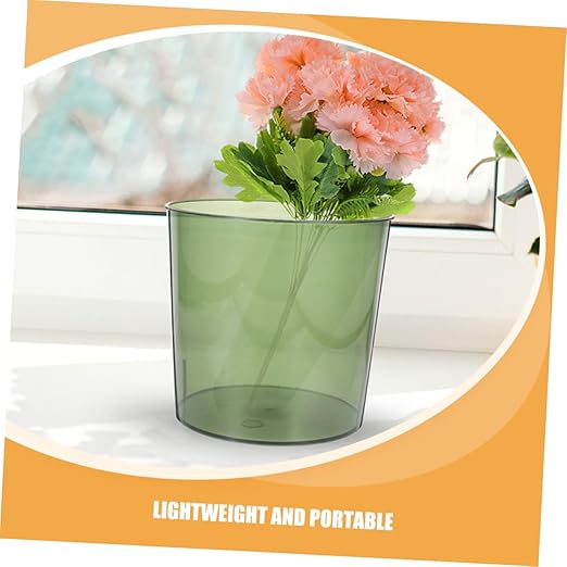 PRETYZOOM 4pcs Transparent Plastic Wastebasket Round Clear Garbage Container Bin for Home Office Bathroom Kitchen and Dorm Room and Stylish Multiuse Design