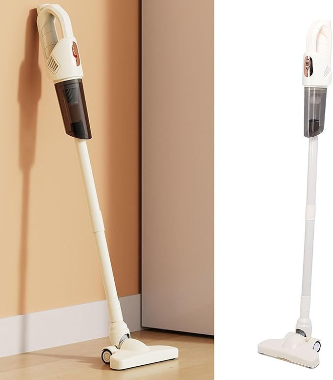 Cordless Stick Vacuum Cleaner with 270° Rotatable Brush and Washable Powerful Suction for Household and Car 3 Attachments for Floors Furniture and Tight Spaces Lasting Battery Handheld Lightweight