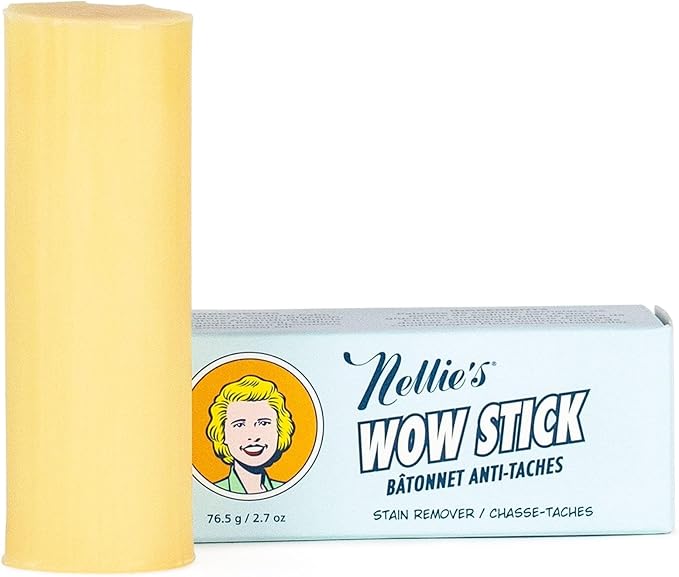 Nellie’s WOW Stick Stain Remover Bundle – Includes 3 Stain Remover Sticks and 15-Load Laundry Soda – Removes Odors and Stains from Clothing – Low-Residue Powder Detergent for Standard and HE Machines