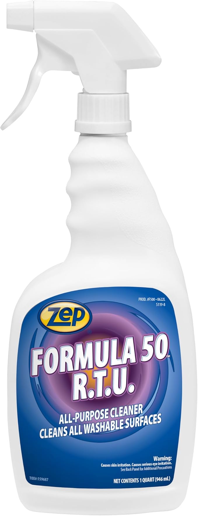 Zep Formula 50 R.T.U. All-Purpose Cleaner -1 Qt (Case of 12) -F50001 - Fast-Acting Heavy-Duty Formula Cleans All Washable Surfaces On Contact Removing Stubborn Stains