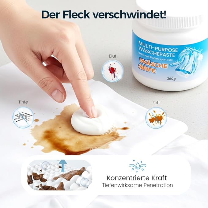 Multi-Purpose Deep Cleaning Laundry Paste 2026 New Multi-functional Stain Remover for ClothesDeep Stain RemovalAll-Purpose Clothing Cleaning Cream (2PCS)