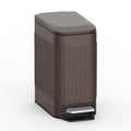 TrashAid Slim Bathroom Trash Can with Lid Soft Close 6 Liter/1.6 Gallon Stainless Steel Small Garbage Can with Removable Inner Bucket Step Pedal Slim Wastebasket for Toilet Office Bedroom Brown