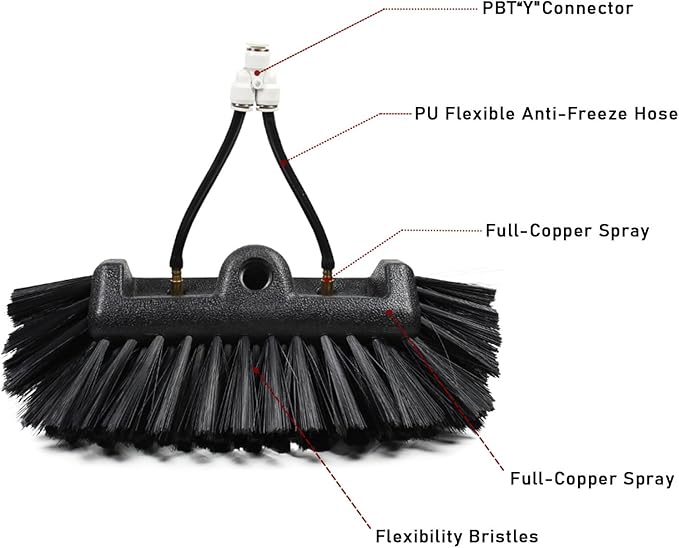 Window Cleaning Wand Water Feeding Telescopic Brush for Pv Panel Cleaning - 12m/40ft Roof Cleaning Tool Window Cleaner Kit35cmbrushhead-6M/20FT