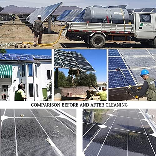 Glass Cleaning Brush Home Water Fed Telescopic Pole Kit Solar Panel Brush Rotating for Photovoltaic PanelWater Fed Telescopic Window Cleaning Pole Kit 5m/16.4ft Extendable Solar Panel Washi