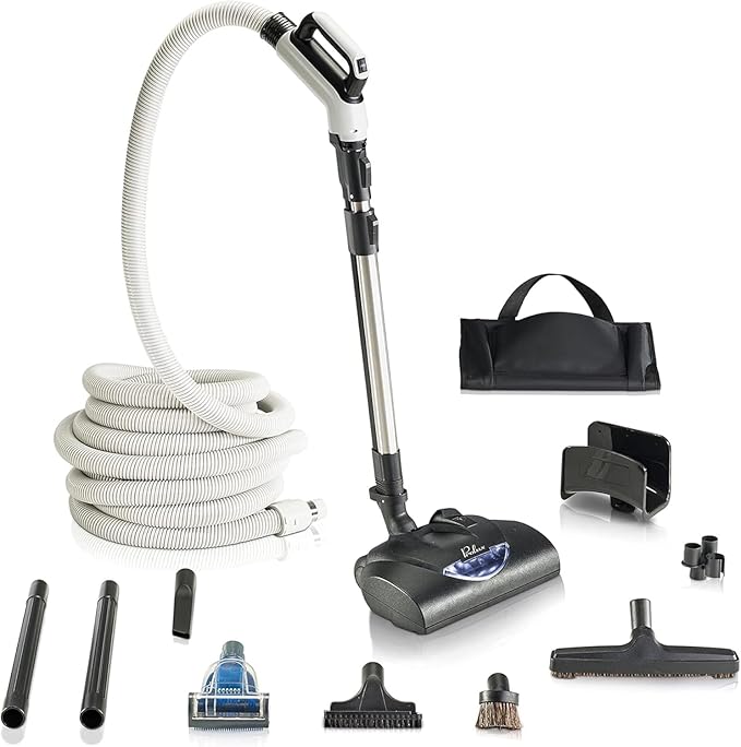 Premium 35 ft Universal Central Vacuum Hose Kit Wessel Werk Power Nozzle Pigtail Connection Universal Premium Prolux Central Vacuum Kit