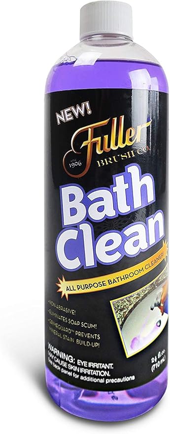 Fuller Brush Bath Clean – 24 oz Bathroom Cleaner Bottle with Spray– Dissolves Soap Scum Hard Water Stains &amp Mineral Build-Up – For Sinks Showers &amp Tubs – Pack of 1