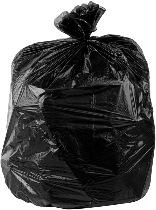 Restaurantware RW Clean 13 Gallon Trash Bags 1000 Light-Duty Garbage Can Liners - Fits 12-16 Gallon Trash Cans Stretchable Black Plastic Bin Liners With Star Seal Bottom