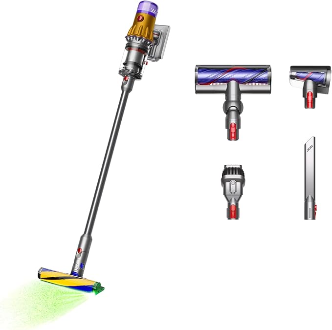 Dyson V12 Detect Slim Cordless Vacuum CleanerYellow/Iron (Renewed) Large