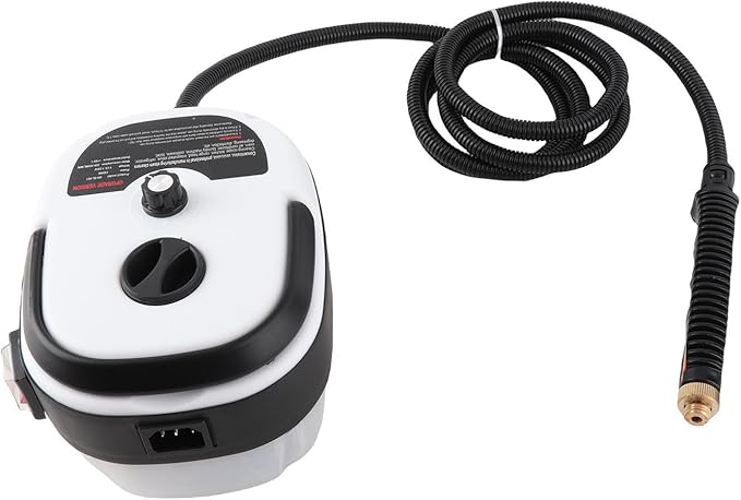 Portable Handheld Steam CleanerHigh Temperature High Pressure Steam Cleaner with Brush HeadsABS Portable Car Steamer Durable and Reliable for Kitchen Furniture Bathroom Car (White)