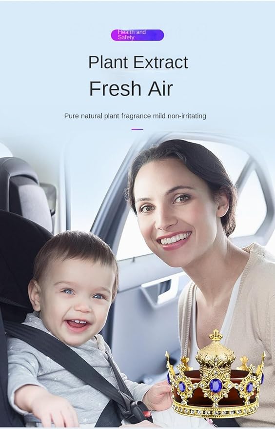 Crown-Shaped Car Air Freshener: Elegant Design Long-Lasting Scent Easy to Use (Red)