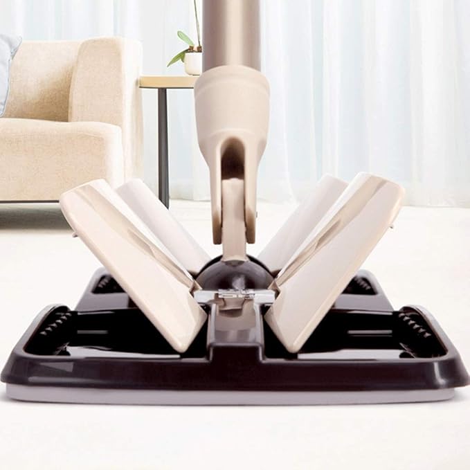 Professional Microfiber Mop for Hardwood Laminate Tile Floor Cleaning Stainless Steel Telescopic Handle Khaki