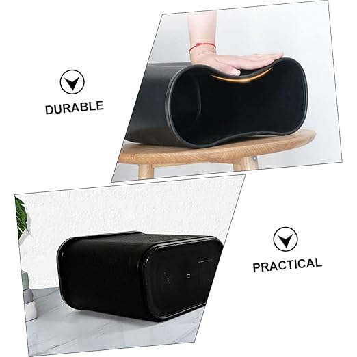 Slim Plastic Rubbish Container for Office Kitchen and Bathroom Practical Trash Storage Can with Stable Base for Compact Spaces Multi-Purpose Wastebasket