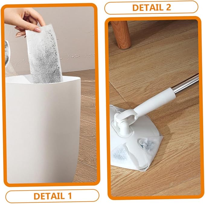 OUNONA Retractable Dust Mop for Floor Cleaning White Triangular Dry Dust Mop with Extendable Handle for Household and Hardwood Floors