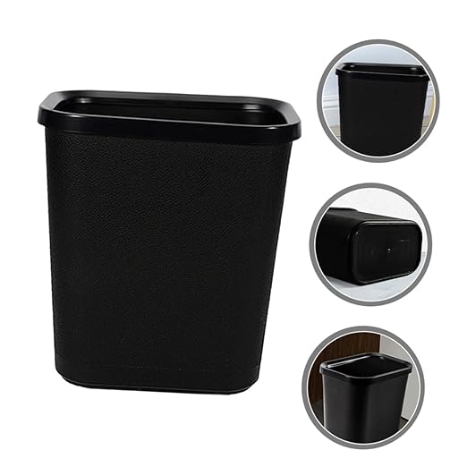 Plastic Garbage Container Bin for Kitchen Bathroom Office Space-Saving Wastebasket and Easy to Clean Rubbish Can for Home Use