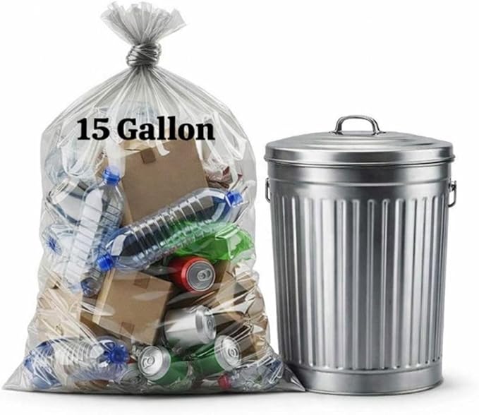 Trash Bag 15 Gallon Ultra Strong Clear 100 count