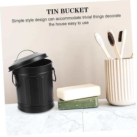 Uonlytech Multi Functional Home Wastebasket Vintage Desk Trash Can for Office and Bedroom Decorative Rubbish Bin for Flowers and Organizing Stylish Design