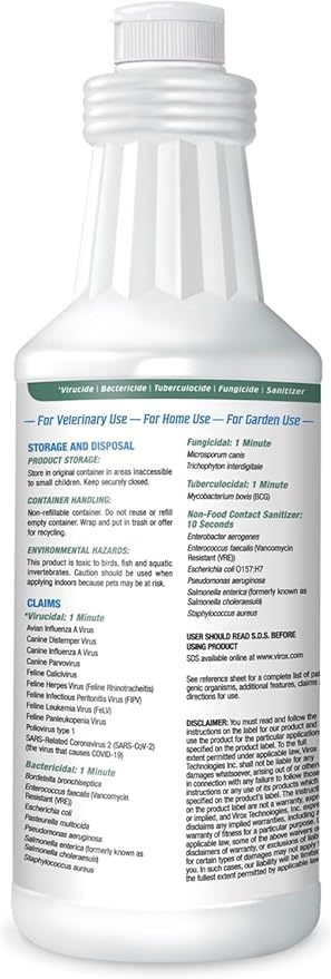 REScue One-Step Ready-to-Use Disinfectant Cleaner &amp Deodorizer – For Veterinary Use Animal Shelters Pet Foster Homes Kennels Litter Box – 32 Ounce RTU (6 Pack)