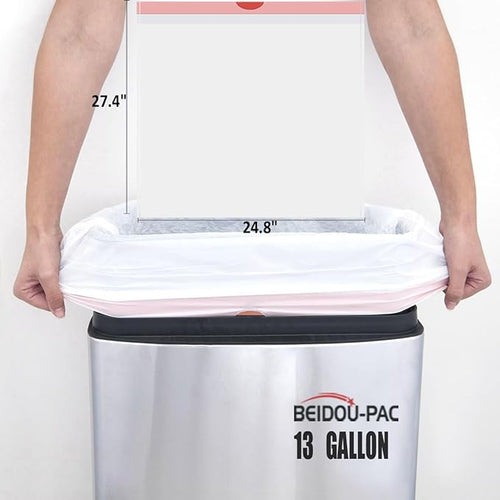 13 Gallon Trash Bags Drawstring 200 Count White &amp Unscented Garbage Bags Multi-purpose Tall Kitchen Trash Bags Can Liners for Business Home Commercial and Industrial