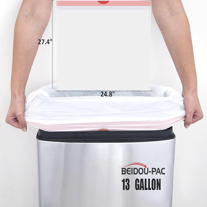 Tall Kitchen Drawstring Trash Bags 13 Gallon 100 Count Heavy Duty White &amp Unscented Can Liners