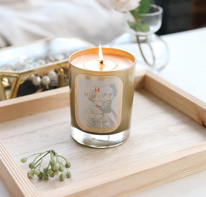 HARLEM CANDLE CO. Frederick - Luxury Scented Soy Candle 11 oz - 80-Hour Burn Time | Bergamot Yuzu Cardamom Suede Sandalwood | Scented Candles for Home