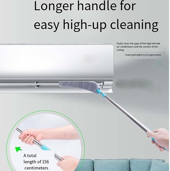 2026 Upgraded Retractable Gap Dust Cleaning Artifact with 3 Microfiber Dusting ClothsExtendable Duster Cleaning ToolReusable Washable Dusting Wand for HomeCeilingBlindsFurniture (60in)