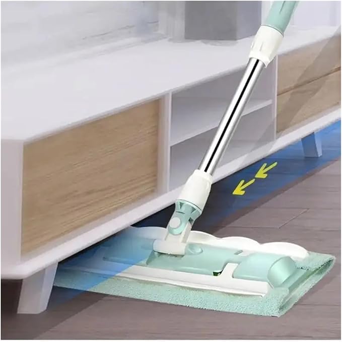 Compatible for Flat Mop Stainless Steel Handle with Reusable Washable 3Mop Cloths Floor Household Cleaning Tool(Rose Pink)