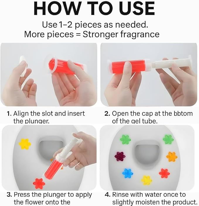 LWW Toilet Bowl Gel Stamp Cleaner 42 Long-Lasting Flower Scent Stamps Automatic Toilet Cleaner Gel No-Touch Rim Freshener &amp Deodorizer 3 Pack Up to 3 Months Freshness
