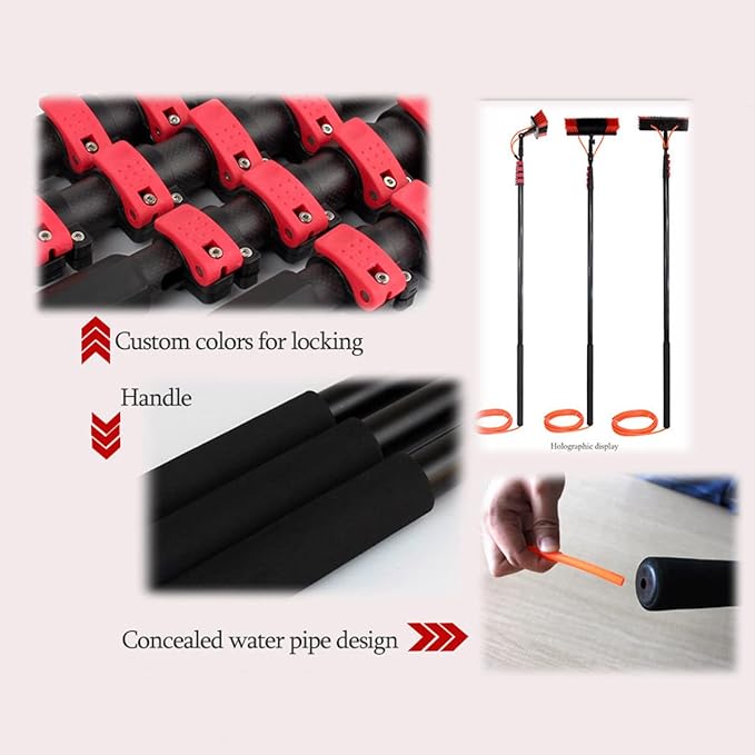 Retractable Brush Cleaning Portable Water Fed Pole Kit Outdoor Window Cleaner Window Glass Solar Panel Cleaning System - Angle Adjustable10.8m/36ft