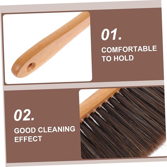 Cabilock 8pcs Wooden Whisk Broom with Handle Versatile Handheld Cleaning Brush for Grooves Corners Hard Reach Areas for Home Household Use