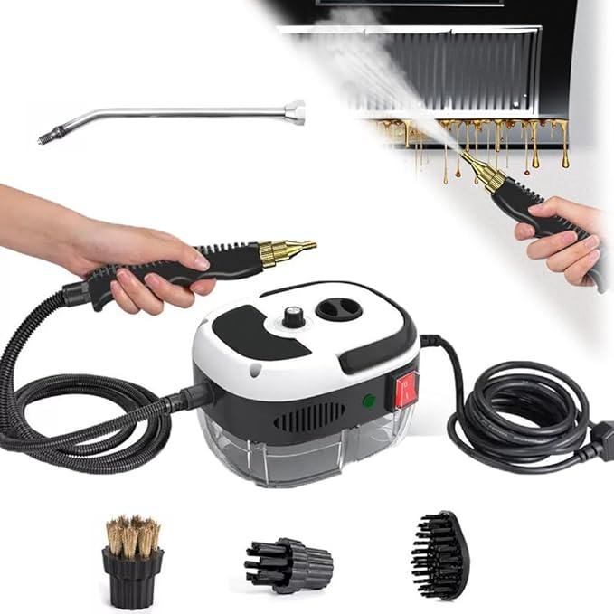 Car Steam Cleaner 2500w High-Temp Portable Machine Handheld Steam Cleaner 2500w Handheld High-Temperature Pressurized Steam Cleaner for Car HomeWhite
