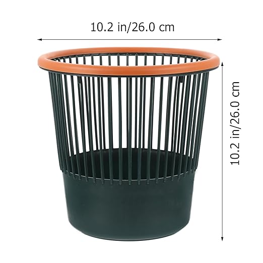 Rubbish Storage Can Garbage Container 26.5X26.5Cm Nordic Green Round Open Wastebasket Household Trash Can for Kitchen Bathroom Office