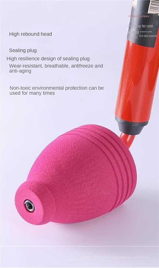 Generic High Pressure Toilet Unblock Shot Toilet PipeStainless Steel Toilet Unclogger Toilet Snake High Pressure Air Drain Clog Remover Plumbing Tool Applicable To Clogged Pipe (1pcs)