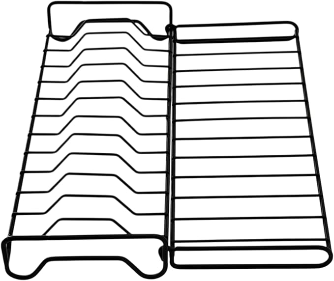 Stone Drying Mat + Foldable Black Metal Dish Rack – Complete 2-Tier Kitchen Drying System – Ultra Absorbent Dark Gray Mat for Plates Glasses &amp Cutlery – Modern &amp Hygienic Counter Organizer -