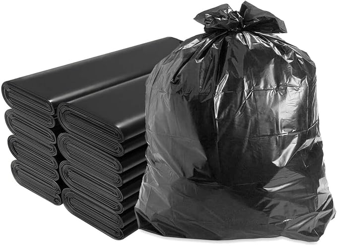 Black Rodent Repellent Scented Trash Bags 60 Gallon Extra Large 38 x 58 Heavy Duty 1.3 Mil Thick Leak Resistant Puncture Proof Garbage Bags for Outdoor Commercial Industrial and Home Use (60)