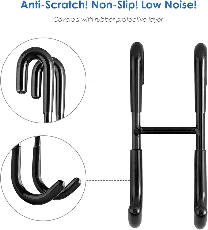 Simtive 12-Inch Shower Squeegee Set Includes Shower Door Hook and Adhesive Hook Squeegee for Shower Doors Mirror and Window Black