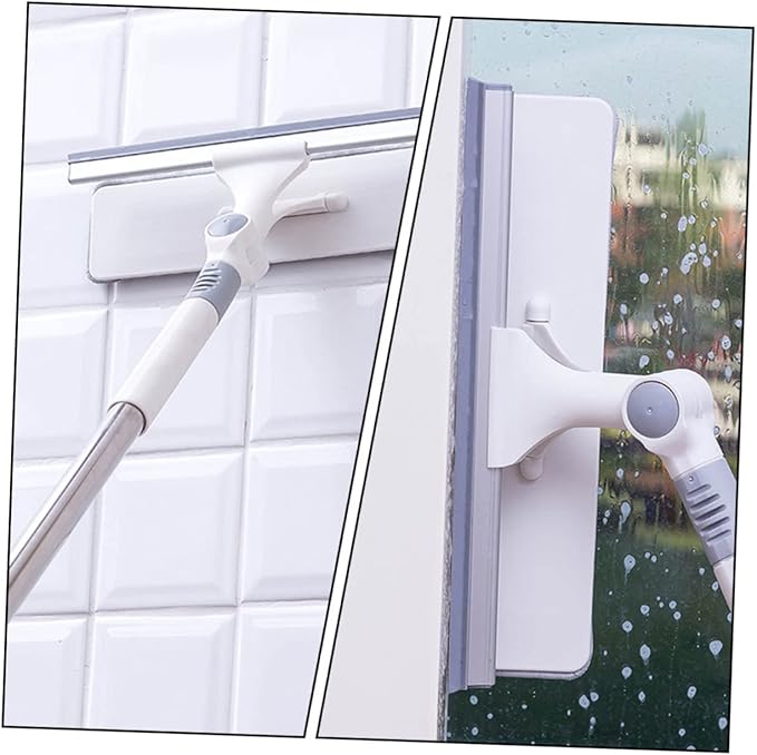 CHILDWEET 1Pc Multifunctional Window Cleaning Wiper Mop with Ergonomic Handle Durable Non Head for Bathroom Glass and Floor Design