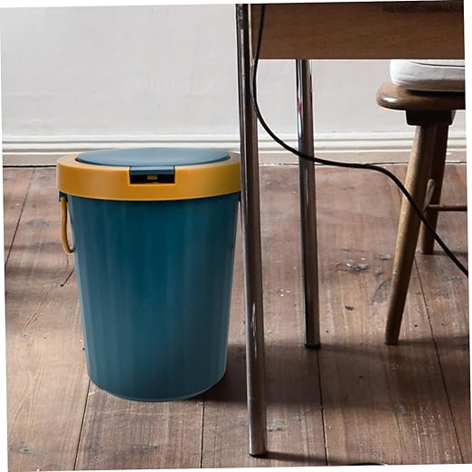 PRETYZOOM Large Wastebasket Lid Trash Can for Bathroom Office Kitchen Pp Material Easy to Use