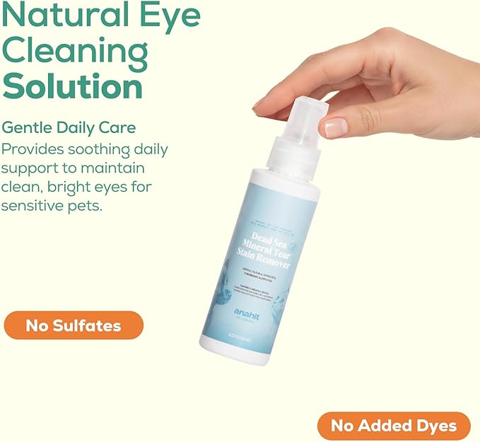 Dead Sea Mineral Tear Stain Remover for Dogs &amp Cats-Natural Eye Cleaner with Aloe Vera &amp Chamomile Gentle Formula for Sensitive Pets Precise Applicator Daily Use for Bright Eyes
