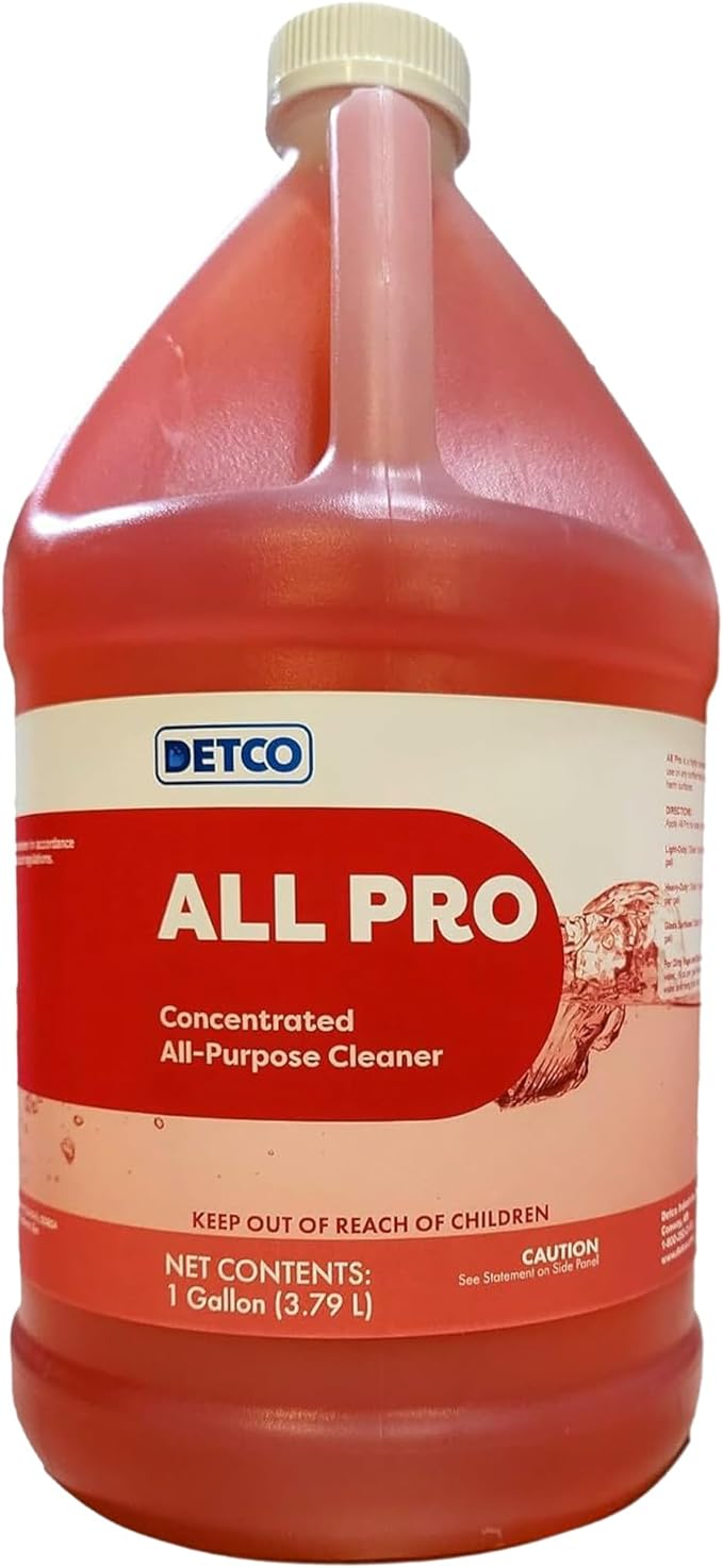 ALL PRO Concentrated All Purpose Cleaner – Biodegradable Non Toxic Heavy Duty Foaming &amp Streak Free Multi-Surface Solution 4oz Per Gallon of Water Daily No Rinse Cleaner 1 Gallon