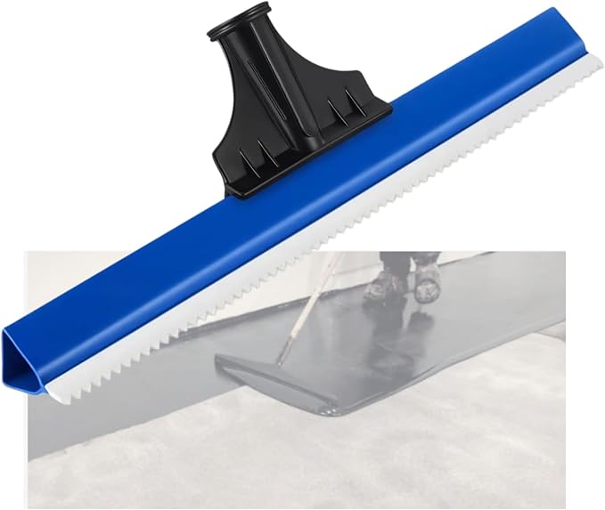 16in Epoxy Squeegee Teeth Notched Squeegee for Self Leveling Cement Urethane Epoxy Lightweight Professional Epoxy Tool for Garage Floors Driveways