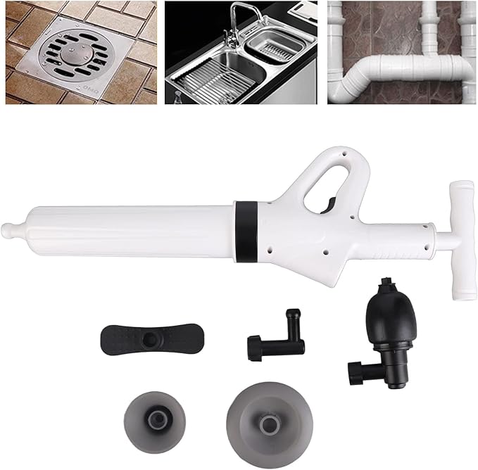 Toilet Plunger Heavy Duty Drain Clog Blaster High Pressure Air Drain Blaster Cleaner High Efficient Powerful Pneumatic Dredge Equipment for Unclogging of Pipes Closers Pipes Sewers