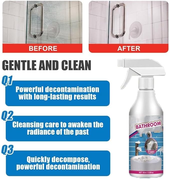 Life Sunny Bathroom Descaler Lifesunny Bathroom Cleaner Lifesunny Foam Cleaner Bathroom Descaler Stubborn Stains Cleaner for Bathroom Glass Wash Basin Bathtub (5pcs)