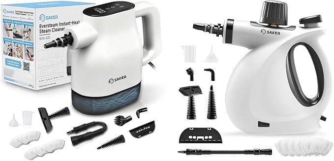 Saker EverSteam Instant-Heat Steam Cleaner for Home+ SakerInstant-Heat Steam Cleaner with 4 Fiber Cloths