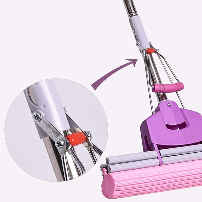 Mop Household Rubber Cotton mop Roller Type Stainless Steel Telescopic Rod Absorbent Tow mop