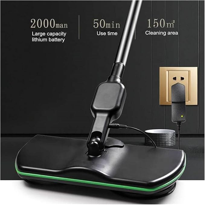 Rechargeable Cordless Sweeping Spinning Mop Cleaner - Wireless Rotating Scrubber Handheld Steam Floor Wiper With Electric Washer For Polisher - Includes Rechargeable Battery