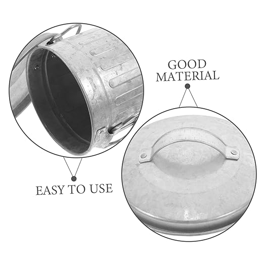 Small Decorative Iron Garbage Can for Bedroom Desktop Vintage Style Wastebasket Bucket Smooth Surface Rubbish Bin for Home Office Kitchen Countertop